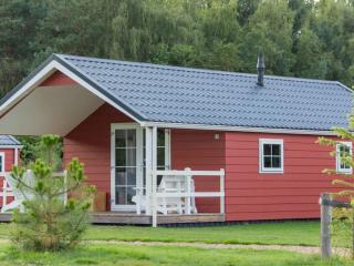 6 person chalet on a holiday park with outdoor swimming pool