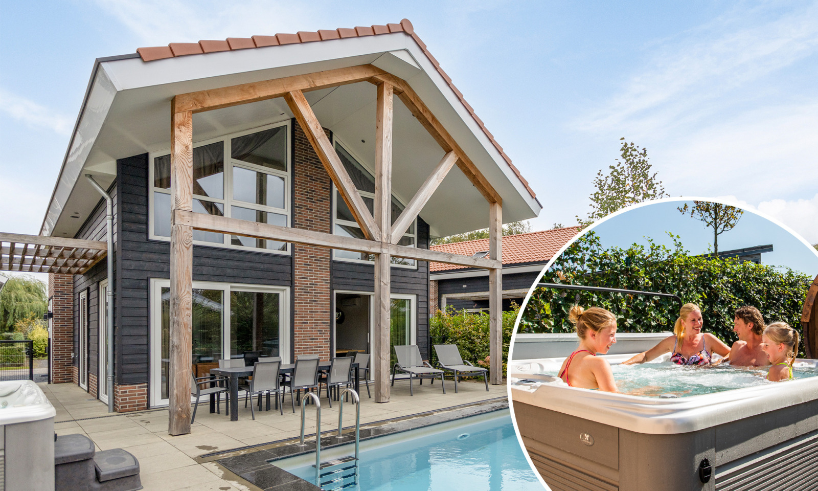 Luxe 10 persoons groepsaccommodatie met buitenspa en privé zwembad in Lichtenvoorde — groepsaccommodatie in Lichtenvoorde