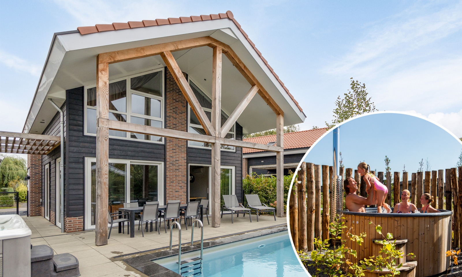 Luxe 10 persoons groepsaccommodatie met hottub en privé zwembad in Lichtenvoorde — groepsaccommodatie in Lichtenvoorde