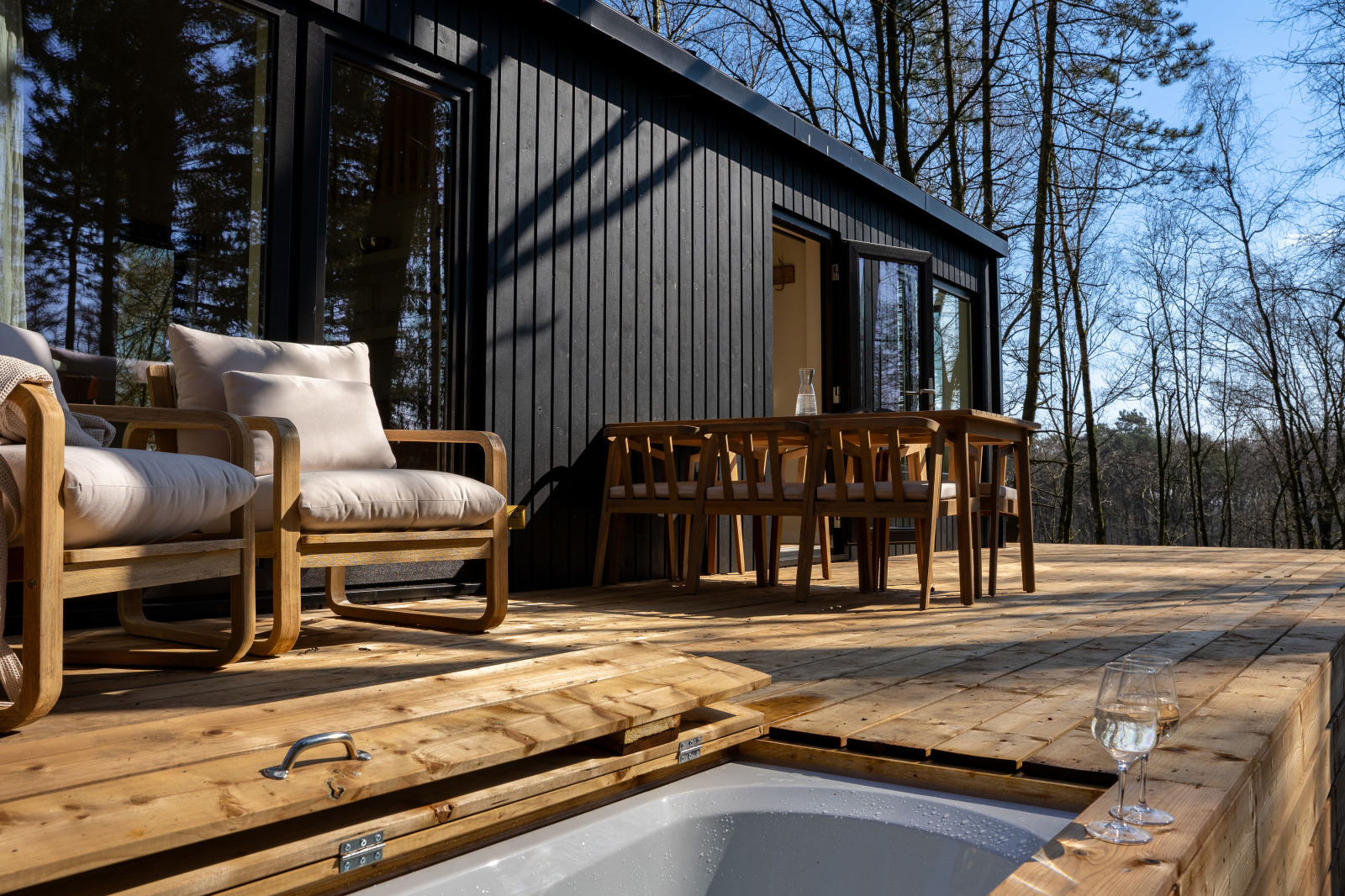 Luxe en duurzaam 4 persoons Tiny House met buitenbad en