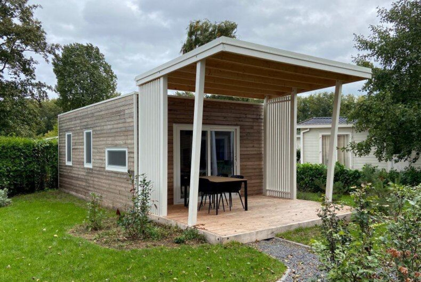 Sfeervolle 4 persoons Tiny House met airco op vakantiep